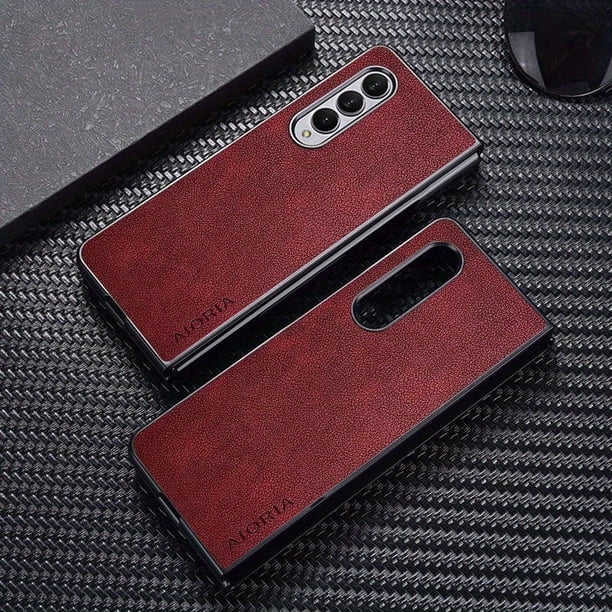 1pc Phone Case With Premium Leather Cover Retro Design Full Protective Phone Case For Samsung Galaxy Z Fold 4 Fold4 5G