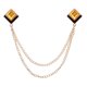 thumbnail image 1 of Uxcell Gem Chain Broche Alfileres, Cadena Colgante Broche Traje Alfiler Borla Cuadrado Cristal Insignia Solapa Alfileres de Cuello para Mujeres Hombres Camisas Esmoquin Bufanda, Tono Dorado (Amarillo), 1 of 7