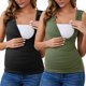 thumbnail image 1 of INSPIRE CHIC Paquete de 2 Camisetas Básicas sin Mangas para Maternidad con Pliegues Cruzados para Mujeres, Camisetas de Lactancia de Talla Mediana en Negro y Verde, 1 of 6