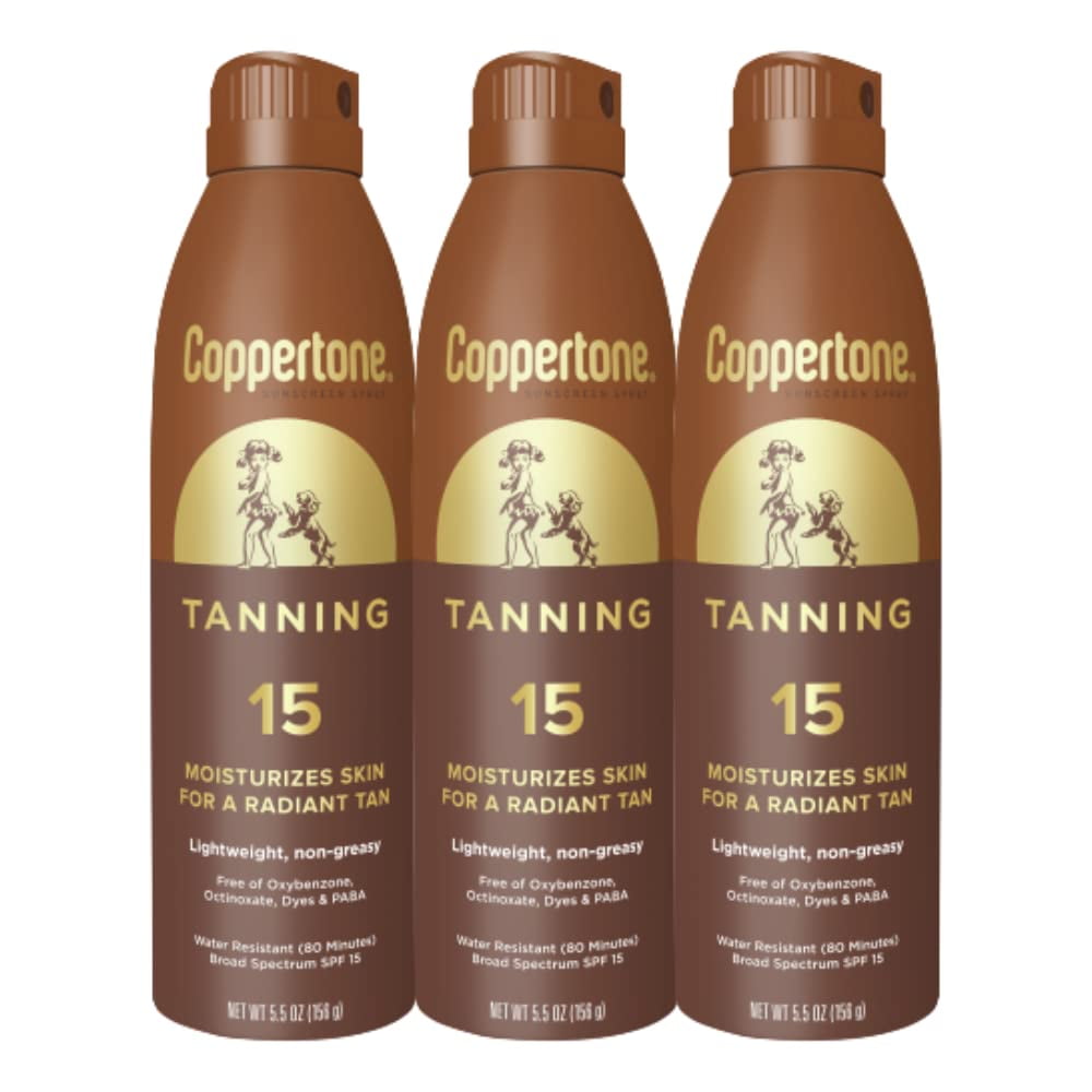 Spray Protector Solar Coppertone Bronning Spf 15 163 Ml (paquete De 3)