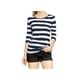 thumbnail image 1 of INSPIRE CHIC Camiseta Básica de Mujer con Mangas al Codo Cuello Redondo Ajustada Regreso a Clases Casual Estampada Camiseta Blanca Azul Oscuro XS, 1 of 8