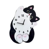 Bothyi - Reloj De Pared Con Diseño De Gato De Dibujos Animados, Moderno Y Bonito, Para Decoración Del Hogar, Para Comedor, Cafetería, Tienda, 30 Cm X 25 Cm, Sin Cola Oscilante.