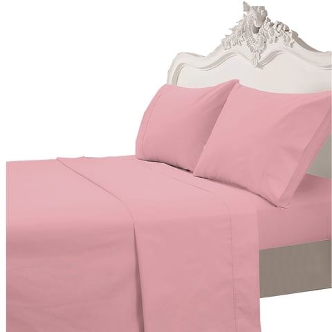 Mallorca - Juego De Sábanas T200 Lisa Palo Rosa 1,5 Pzas