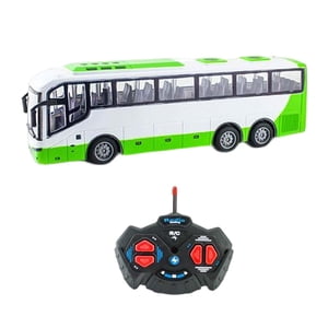 Magideal - Autobús De Control Remoto Por Radio 1/30, Luces Realistas, Vehículos De Camión De Hobby Electrónico, Autobús Escolar Rc De 27Mhz Para Niños, Regalos Verde