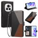 thumbnail image 2 of Cartera Plegable para Honor Magic6 Pro, PU Tricolor con Ranuras, Negro, 2 of 6