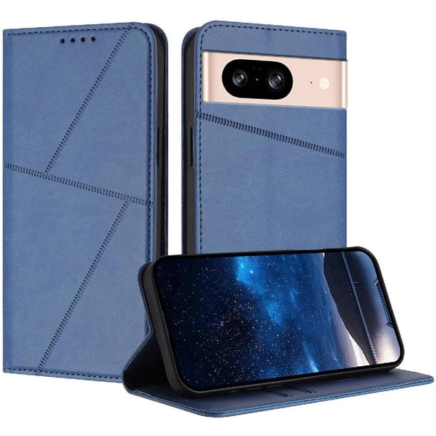 Funda Cartera Magnética para Google Pixel 8 Protección Antichoque con Ranuras Azul
