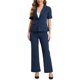 thumbnail image 1 of INSPIRE CHIC Conjunto de Traje de Oficina para Mujer con Blazer de Manga Corta de Un Botón y Pantalones de Traje M Azul Oscuro, 1 of 5