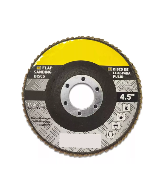 Genérico - 10 Discos Lija Traslapado Flap Madera 115Mm 13600 Rpm Granos, Color Gris