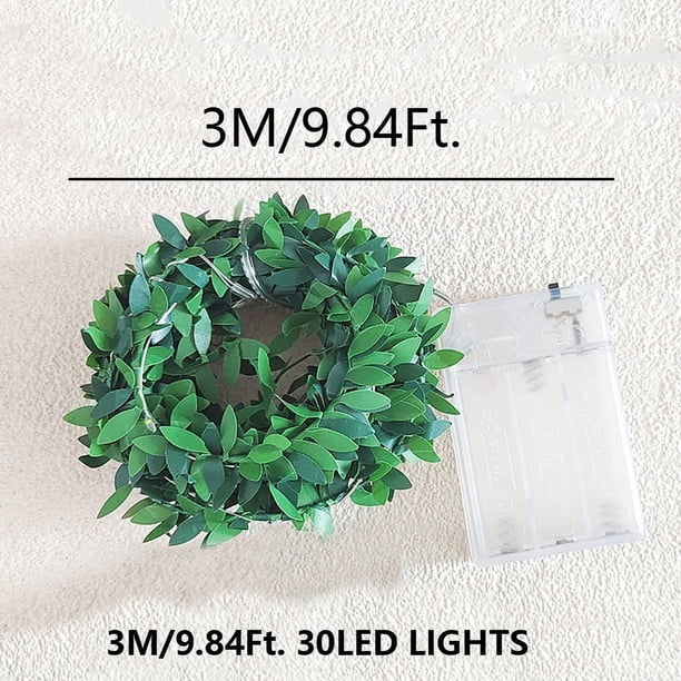 16.4ft LED Green Rattan Copper Wire Light String - Perfect for DIY Simulation Garland for Weddings & Festivals!