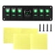 thumbnail image 4 of Panel De Interruptores Basculantes De 6 Posiciones, Precableado, 12 V, Encendido Y Apagado, Para SUV, ATV, Automóviles, Color Verde, 4 of 5