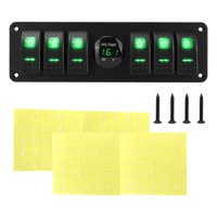 Magideal - Panel De Interruptores Basculantes De 6 Posiciones. Fácil De Instalar. Voltímetro Versátil E Impermeable Con Pantalla De Voltaje Para Aplicaciones Mar Verde