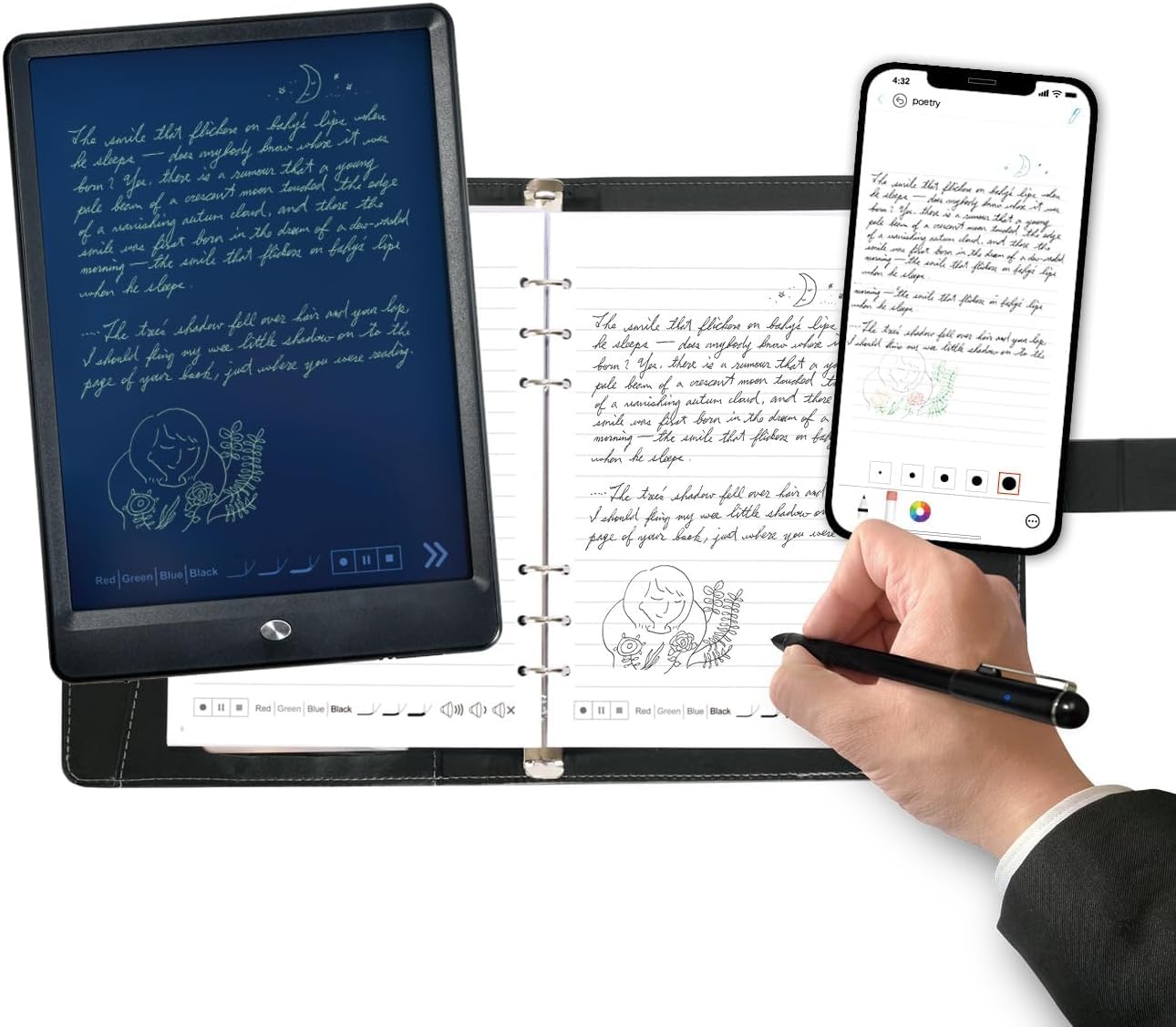 Smart Pen Ophayapen Smartpen+Libreta+Tablero De Escritura