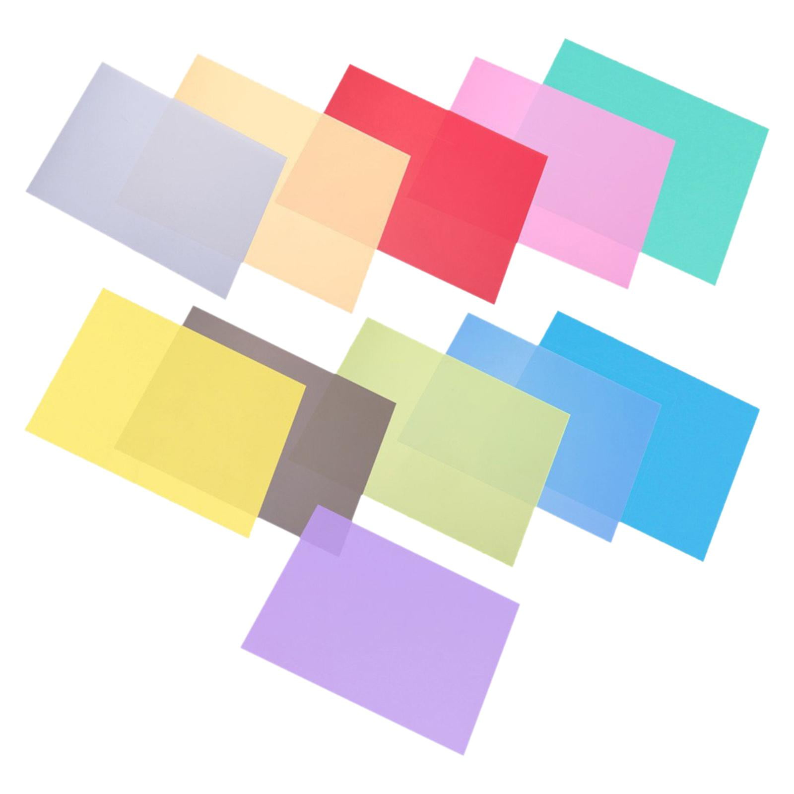 Magideal - 11 Piezas Filtro De Luz De Gel De Corrección Superposiciones De Colores Película De Color Transparente Hojas De Plástico Geles De Color Para