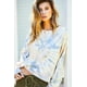 thumbnail image 2 of Saronite Suéter de Felpa Francesa con Cuello Redondo y Estampado Tie-dye, Azul Ceniza/arena (para Mujer), 2 of 5