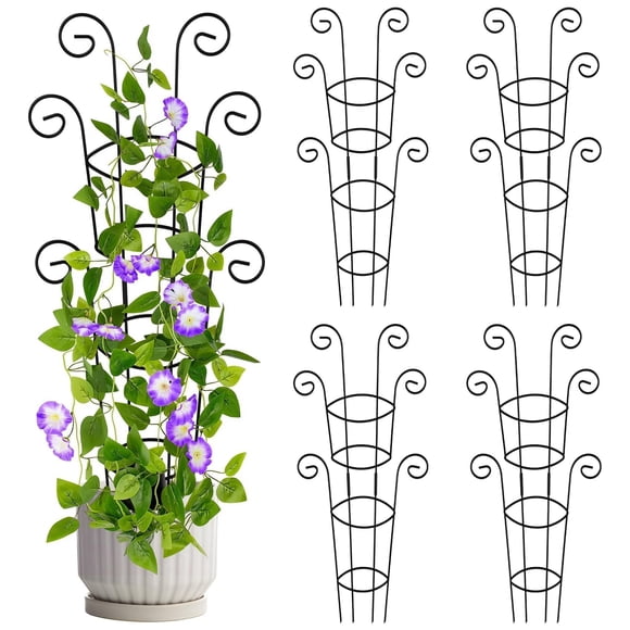 Trepador para plantas QIAOKAIYAN, 76 cm de alto, metálico, paquete de 4, resistente al óxido