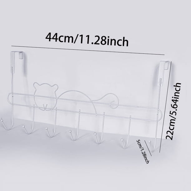 1pc 7-Hook Over-Door Organizer for Clothing, Towels, and Accessories - Convenient and Space-Saving Bathroom and Bedroom Rack