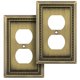 thumbnail image 1 of Placa de pared Henne Bery Sunken Pearls en latón antiguo, paquete de 2, 1 of 7