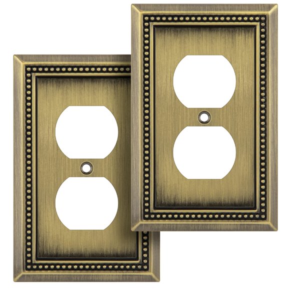 Placa de pared Henne Bery Sunken Pearls en latón antiguo, paquete de 2