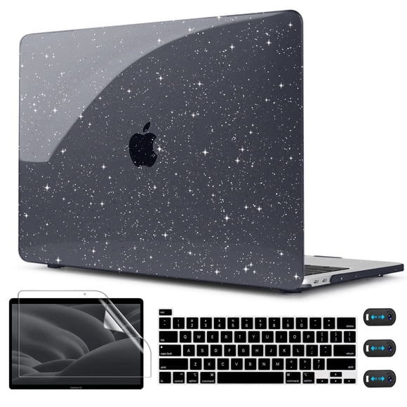 Funda CISSOOK Black Glitter para MacBook Pro 13" A2338/A2251/A2289