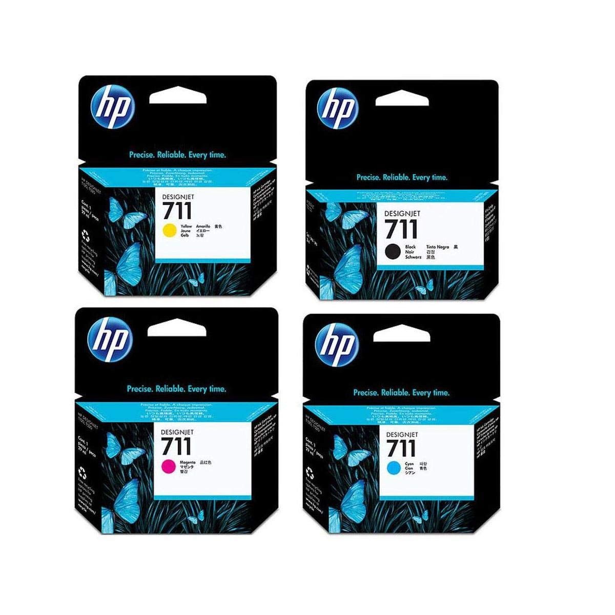 Cartuchos De Tinta Hp 711 Negro, Cian, Magenta Y Amarillo 38 Ml/29 Ml