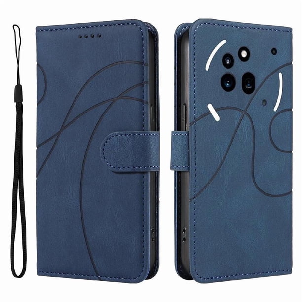 Funda tipo cartera con tapa para Nothing Phone 3A Pro con tarjetero, soporte y cubierta magnética Azul