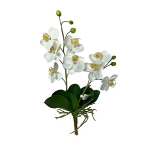 Corel - Flor Orquidea Chica Con Hojas 30Cm Realista