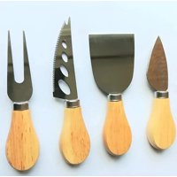 Genérico - Set Cuchillos Para Queso Mango Madera Cocktail Acero Inox Madera