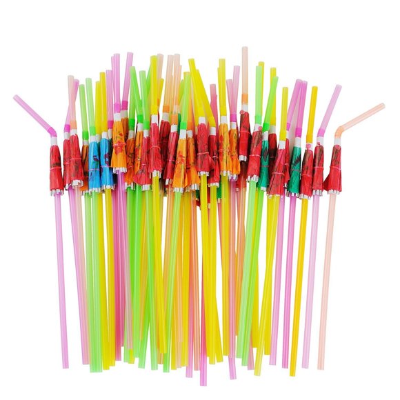 Popotes ALINK 50 piezas 24 cm coloridos y flexibles de PP