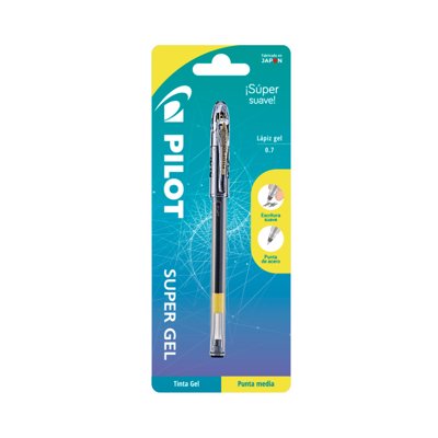 Lápiz Super Gel 0,7 Negro Blís (01) Pilot