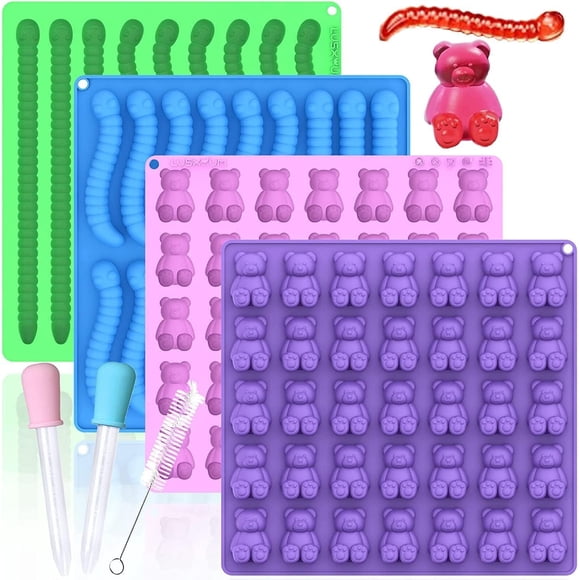 Molde para gomitas LUSHYUM 6 ml/14 ml, juego de 4 piezas, silicona antiadherente