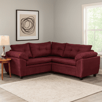 Deco Outlet - Sofá Seccional Liverpool 3.2 Tela Burdeo