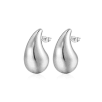 Fershop - Aros Plata Estilo Gota Chunky 18 Mm