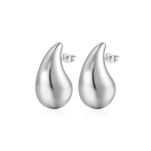 Fershop - Aros Plata Estilo Gota Chunky 18 Mm