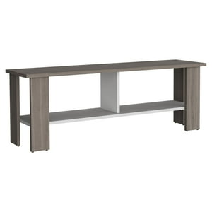 Fmfurniture - Rack Tv 50 Con 2 Repisas Fm-031B Beige Y Blanco