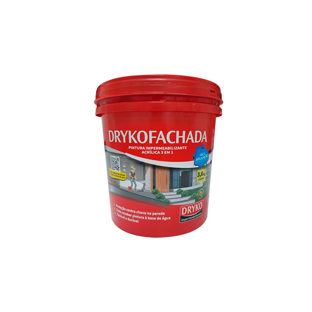 Dryko Impermeabilizantes - Pintura Impermeabilizante Fachadas Y Muros Drykofachada 3.6 L