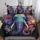 thumbnail image 1 of Juego de funda nórdica con estampado de elefantes, juego de ropa de cama de microfibra de poliéster 3D con estampado creativo, funda nórdica con fundas de almohada, juego de 3 piezas, funda, 1 of 3