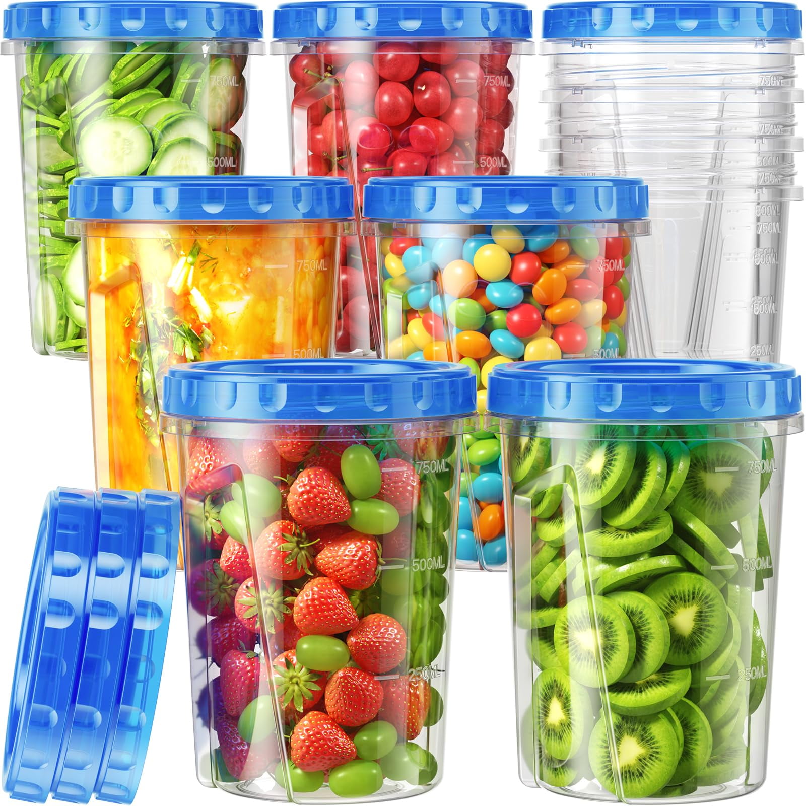 Set De Contenedores De Almacenamiento Para Congelador Canfanni 980 Ml (paquete De 10)
