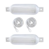 Magideal - 2 Piezas De Guardabarros Para Barcos, Parachoques Para Barcos, Cuerdas De 6Mm X 1,5 M, Guardabarros Inflables Anticolisión Para Pontones, Barcos De Pe Cuerda Blanca G0 Blanca