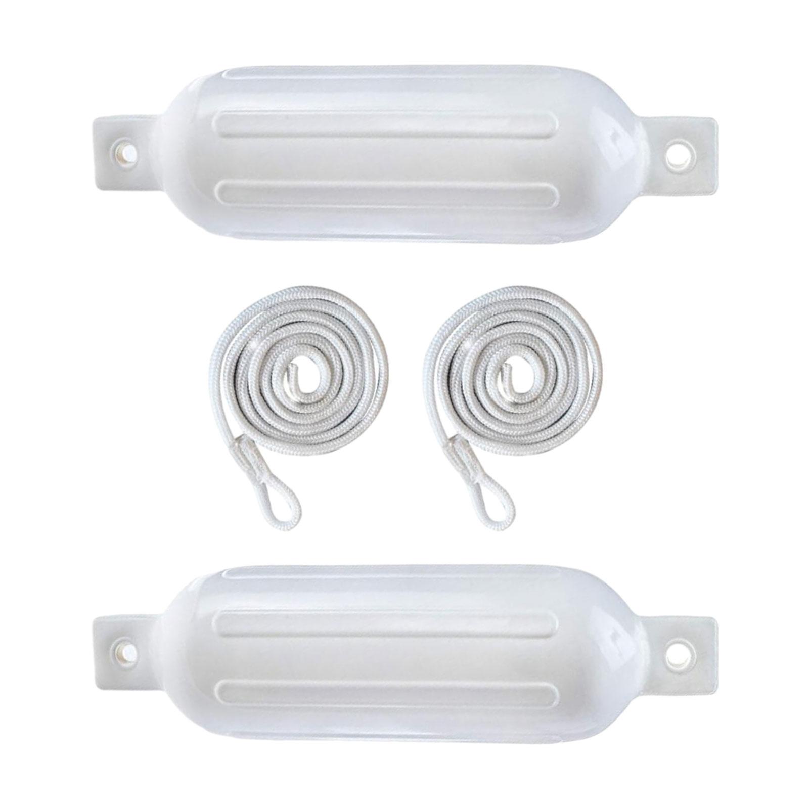 Magideal - 2 Piezas De Guardabarros Para Barcos, Parachoques Para Barcos, Cuerdas De 6Mm X 1,5 M, Guardabarros Inflables Anticolisión Para Pontones, Barcos De Pe Cuerda Blanca G0 Blanca