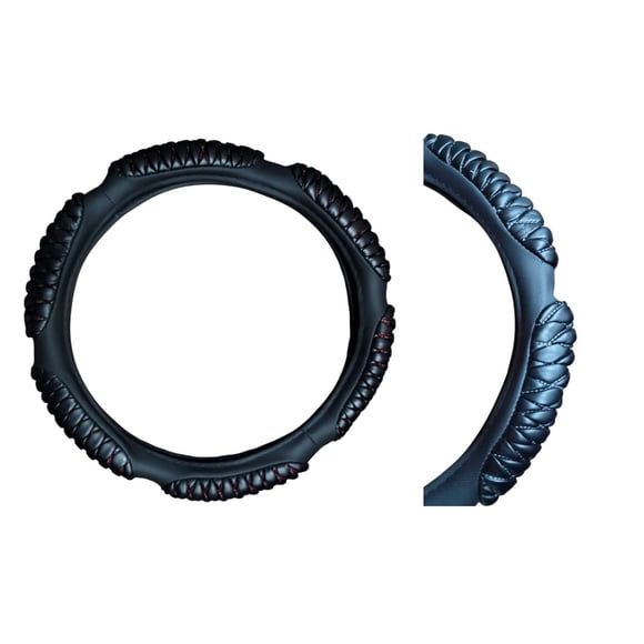 Cubre Volante Negro Costura Gris Talla M