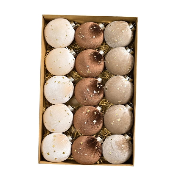 15 bolas navideñas para decorar árboles de Navidad, adornos de fiesta, colgantes de terciopelo irrompible, ideales para crear un ambiente festivo en c Estilo A