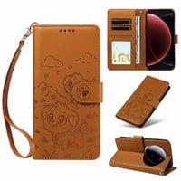 Funda Billetera Foxdock Compatible Con Xiaomi 15 Ultra, Diseño Perrito Tierno, Ranuras Para Tarjetas Y Soporte Plegable