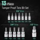 thumbnail image 2 of Juego de conectores Torx Bates- TT8-TT60, 13 piezas, 1/4, 3/8 y 1/2 unidades, 2 of 7