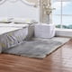 thumbnail image 1 of Xiao Hua Alfombra gris de piel sintética de 60 x 180 cm, lavable, ultrasuave y afelpada, moderna, mullida y antideslizante, ideal para la decoración de salas de estar y dormitorios. 1 unidad., 1 of 3