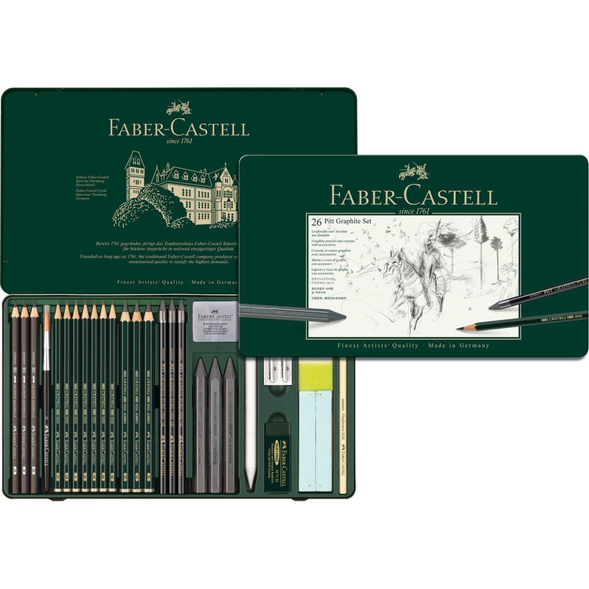 Faber Castell - Lápiz Grafito Pitt Monochrome Faber-Castell X26 Uds.