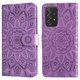 thumbnail image 1 of Funda tipo cartera FOXDOCK para Samsung Galaxy A52 , diseño girasol en relieve, cuero PU, cierre magnético, soporte y tarjetero, 1 of 5