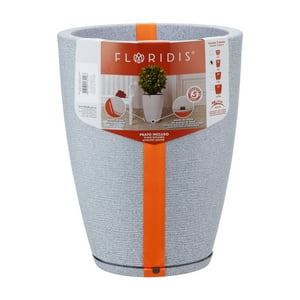 Floridis - Macetero Gris Claro Amsterdam 44Cm Alto Con Plato