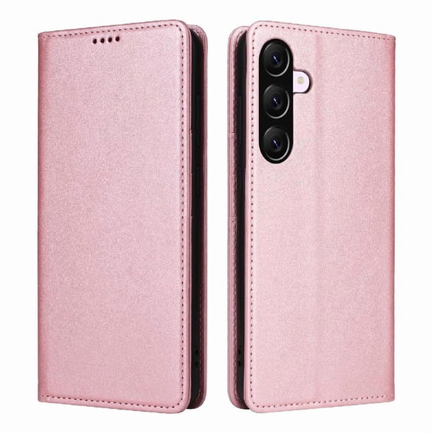 Funda Cartera para Samsung Galaxy A56 5G con Ranuras Tarjetas y Soporte - Protección Completa Oro rosa