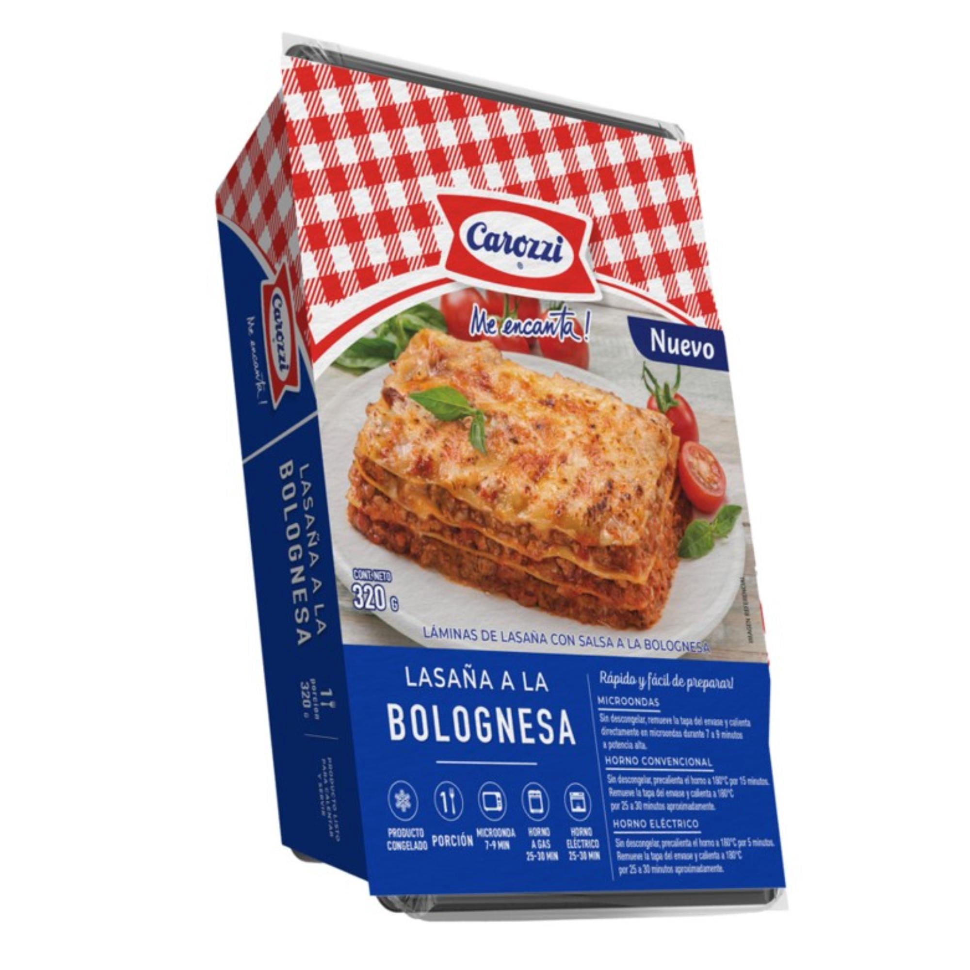 Lasaña Congelada Bolognesa 320 g Carozzi