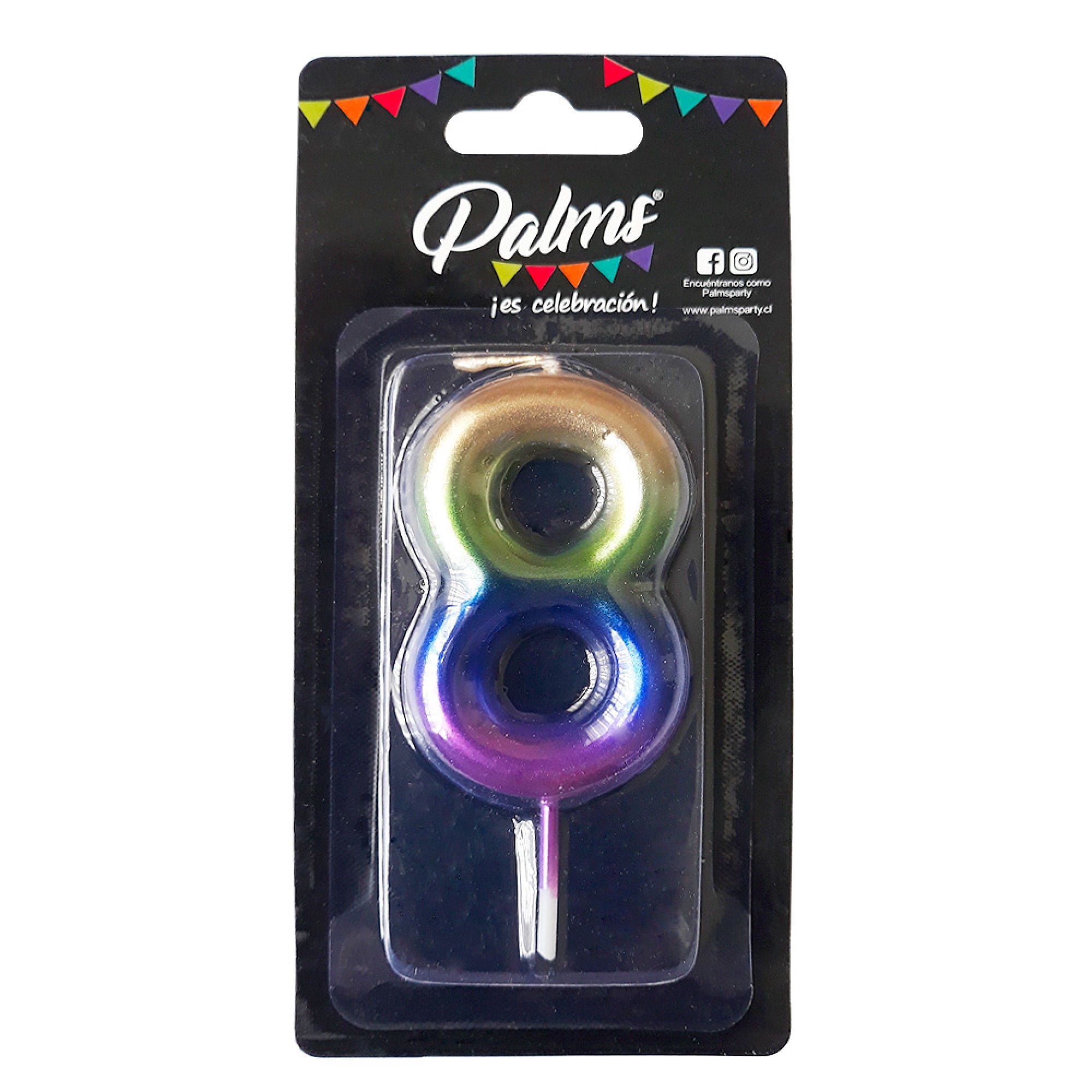 Vela Arcoiris Num 8 1 Un Palms